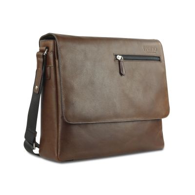 Сумка через плечо Mano Don Valentino, натуральная кожа в коричневом цвете, 36,5 х 30 х 8 см-2