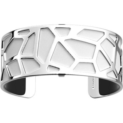 Браслет-бэнгл из латуни с гальваническим покрытием белым родием и серебром, 25мм-3