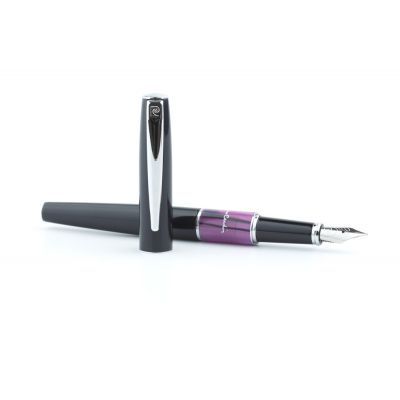 Ручка перьевая Pierre Cardin LIBRA с колпачком, черный/фиолетовый/серебро-6