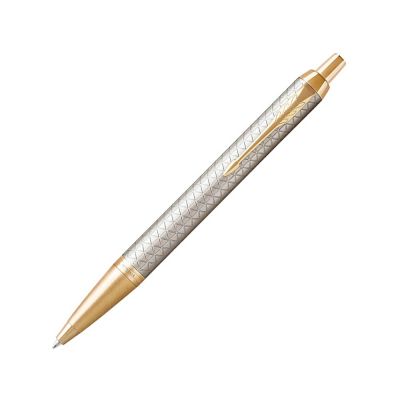 Шариковая ручка Parker IM Premium Warm Silver (grey)  GT, стержень: M, цвет чернил: blue, в подарочной упаковке.-0