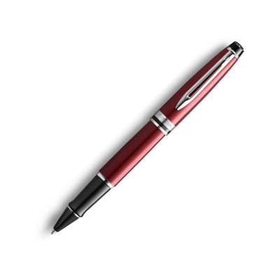 Ручка-роллер Waterman Expert Dark Red Lacquer CT Black, стержень: Fblk-0