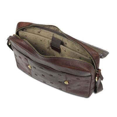 Сумка через плечо Mano Don Leon, натуральная кожа в коричневом цвете, 38 х 30 х 7 см-4