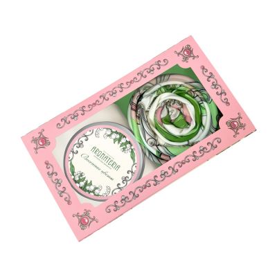 Набор: платок Ландыши и свеча Весенние цветы-1