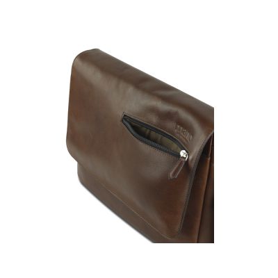 Сумка через плечо Mano Don Valentino, натуральная кожа в коричневом цвете, 36,5 х 30 х 8 см-4