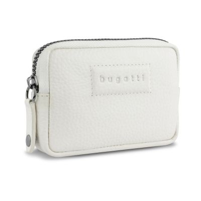 Ключница BUGATTI Elsa, с защитой данных RFID, белая, воловья кожа/полиэстер, 11х2х7 см-0