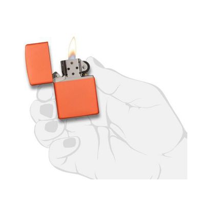Зажигалка ZIPPO Classic с покрытием Orange Matte, латунь/сталь, оранжевая, матовая, 38x13x57 мм-4