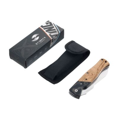 Нож складной Stinger, 105 мм (серебристый), материал рукояти: стеклопластик G10, древесина зебрано-4