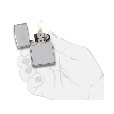 Зажигалка ZIPPO Classic с покрытием High Polish Chrome, латунь/сталь, серебристая, 38x13x57 мм-4