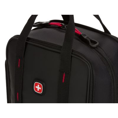 Термосумка для ланча SWISSGEAR, прорезиненный полиэстер 600D, черный/красный, 23х15х10 см, 3,5 л-5