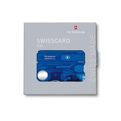 Швейцарская карточка VICTORINOX SwissCard Lite, 13 функций, полупрозрачная синяя-1
