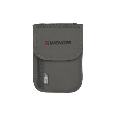Чехол для документов WENGER на шею с системой защиты данных RFID, серый, полиэстер-0