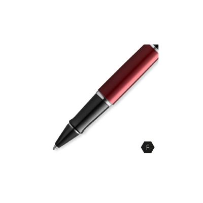 Ручка-роллер Waterman Expert Dark Red Lacquer CT Black, стержень: Fblk-7