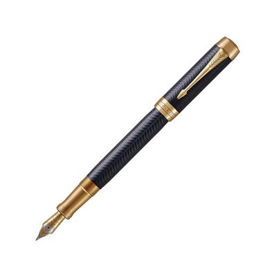 Перьевая ручка Parker Duofold Prestige Centennial, Blue Chevron GT Foutain Pen Medium, перо:M , цвет чернил: black, в подарочной упаковке.-0