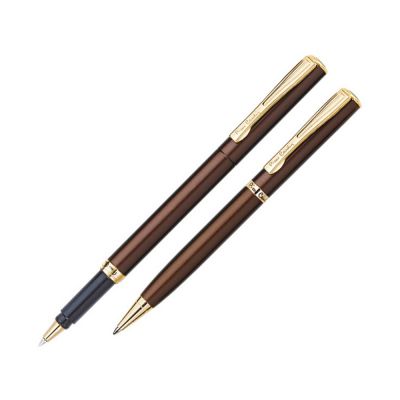 Набор Pierre Cardin PEN&PEN: ручка шариковая + роллер. Цвет - коричневый. Упаковка Е.-0