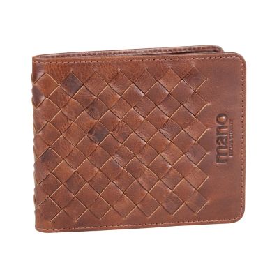 Портмоне Mano Don Luca, натуральная кожа в коньячном цвете, 11 х 9 см-2
