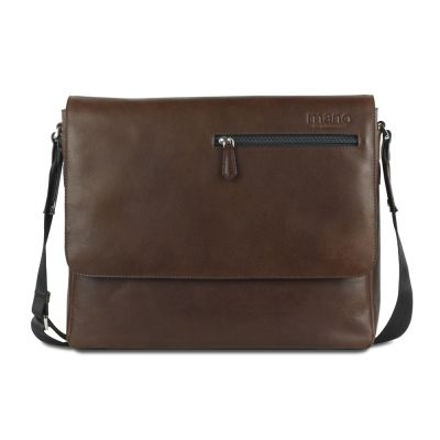 Сумка через плечо Mano Don Valentino, натуральная кожа в коричневом цвете, 36,5 х 30 х 8 см-0