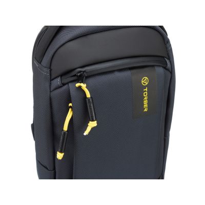 Рюкзак TORBER VOYAGE на одно плечо, серый, полиэстер 900D, 20х10х30 см, 5 л-5