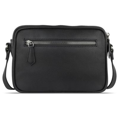 Сумка кросс-боди женская BUGATTI Bella, чёрная, воловья кожа/полиэстер, 22х6х15,5 см-6