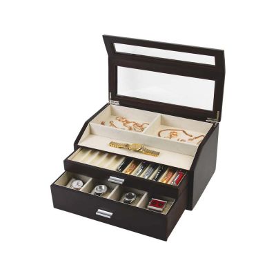 Шкатулка для хранения часов и ручек Базель, черный (Ou)-0