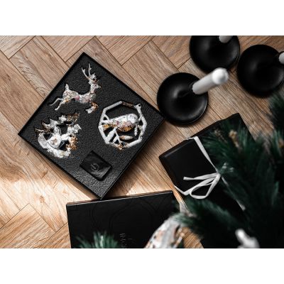 Елочные игрушки ( Снегирь+ Олень+ Ель) Розовый кварц-3