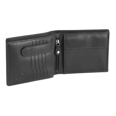 Портмоне BUGATTI Vertice, чёрное, натуральная воловья кожа, 11,5х2х10 см-3