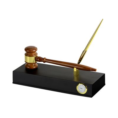 Настольный прибор Финансовый директор, коричневый/золотистый-0