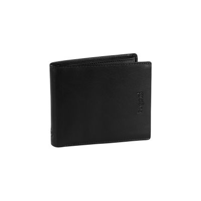 Портмоне BUGATTI Vertice, чёрное, натуральная воловья кожа, 11,5х2х10 см-0