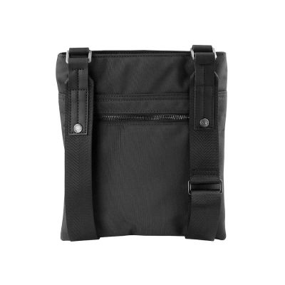 Сумка наплечная тонкая BUGATTI Contratempo, чёрная, нейлон, 23х2х25 см, 0,50 л-1