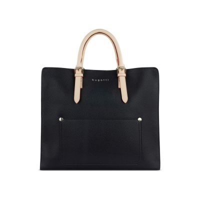 Сумка-шоппер BUGATTI Ella, черная , полиуретан, 37х12х31 см-1