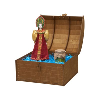 Подарочный набор: кукла фарфоровая, крем-мед, красный-3