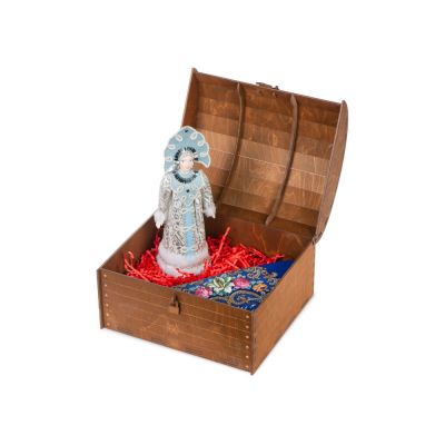 Подарочный набор Новогоднее настроение: кукла-снегурочка, платок-0