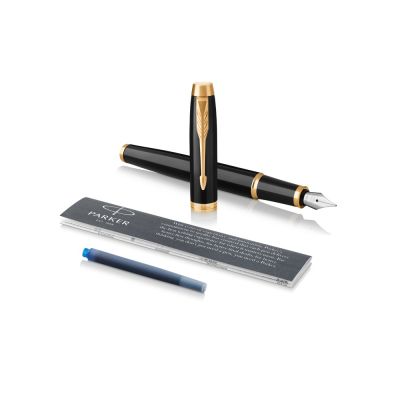 Ручка перьевая Parker IM Core Black GT, черный/золотистый-3