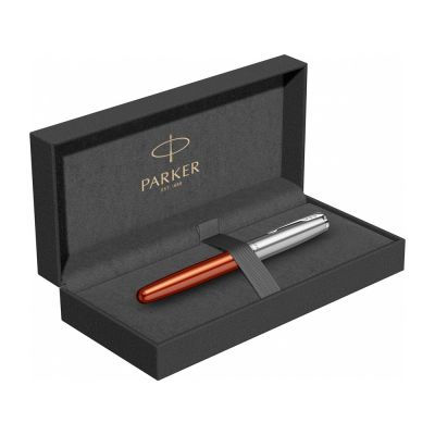 Ручка-роллер Parker Sonnet Essentials Orange SB Steel CT, цвет чернил black,перо: F, в подарочной упаковке.-9