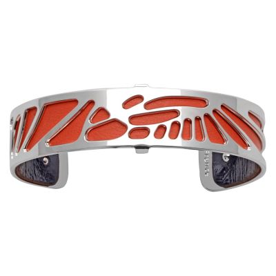 Браслет-бэнгл из латуни с гальваническим покрытием белым родием и серебром, 14мм-4