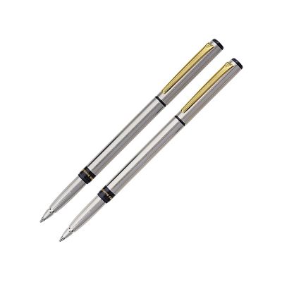 Набор Pierre Cardin PEN&PEN: ручка шариковая + роллер. Цвет - серебристый. Упаковка Е.-0
