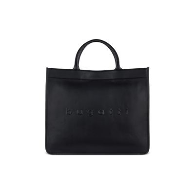 Сумка-тоут женская BUGATTI Daphne, чёрный цвет, воловья кожа/полиэстер, 41х15х34,5 см-1