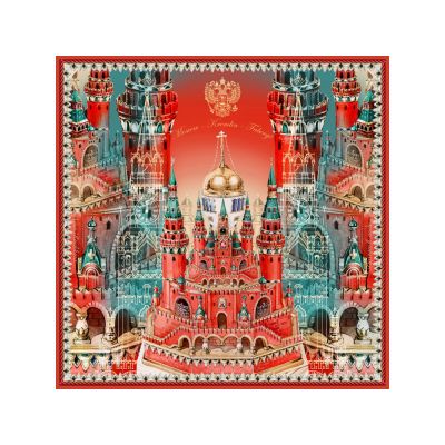 Набор: платок Кремль – Москва и свеча Бархатный пион-3