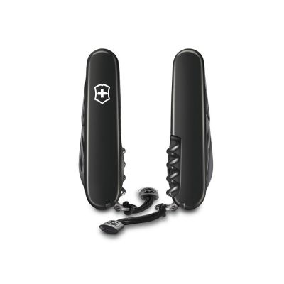 Нож перочинный VICTORINOX Spartan Onyx Black, 91 мм, 12 функций, чёрный, со шнурком в комплекте-5