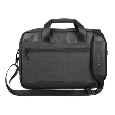 Портфель мужской BUGATTI Universum 15'', графитовый, полиэстер меланж/тарпаулин, 38х7х27 см, 7 л-1