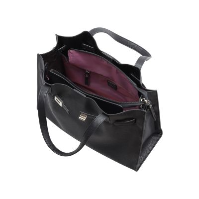 Сумка наплечная женская BUGATTI Chiara, чёрная, полиуретан, 37,5х15х28 см-2