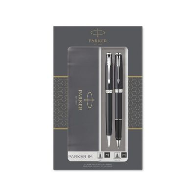 Набор из двух ручек  Parker SONNET BLACK CT ручка роллер и шариковая ручка-0