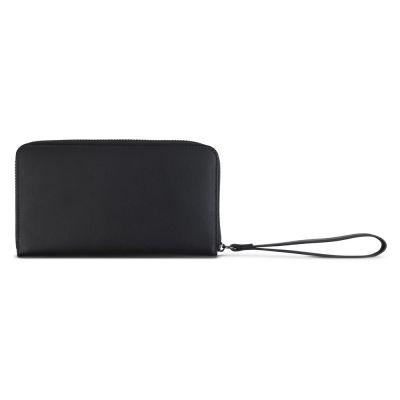 Кошелёк женский BUGATTI Daphne с ключницей, чёрный цвет, воловья кожа/полиэстер, 19х3х11 см-4