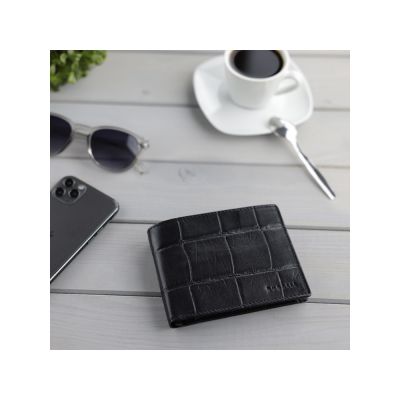 Портмоне BUGATTI Nevio, чёрный, воловья кожа/козья кожа/полиэстер, 12,5х2,5х9,3 см-5