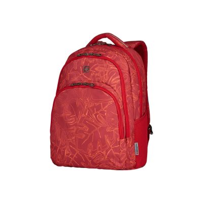 Рюкзак WENGER 16'', красный с рисунком, полиэстер, 34 x 26 x 47 см, 28 л-0