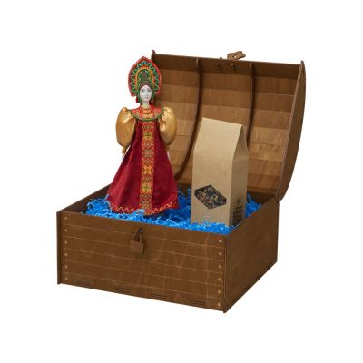 Подарочный набор: кукла фарфоровая, чай Малина с мятой, красный-3