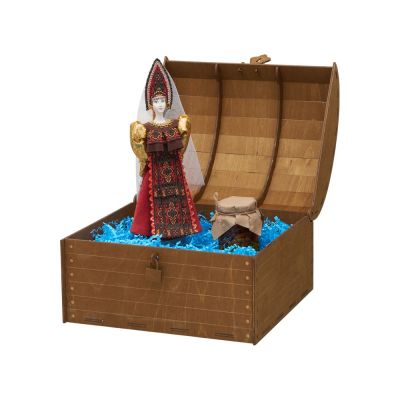 Подарочный набор: кукла фарфоровая, мед, красный-1