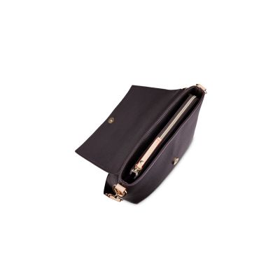 Сумка наплечная женская BUGATTI Ella, тёмно-коричневая, полиуретан, 27х9х20,5 см-3