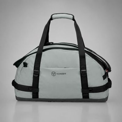 Сумка спортивная TORBER РИТМ, серый, полиэстер 900D с PU покрытием, 55 х 33 х 25 см, 45 л-0