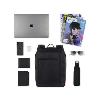 Рюкзак мужской BUGATTI Clark, чёрный, воловья кожа/полиэстер, 30х10х40 см, 12 л-5