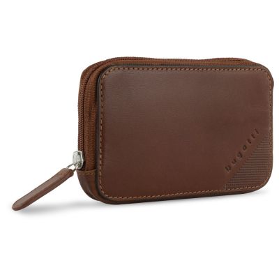 Ключница BUGATTI Nobile, коньячного цвета, воловья кожа/полиэстер, 11,5х1,5х7 см-0